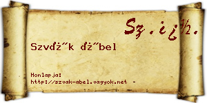 Szvák Ábel névjegykártya